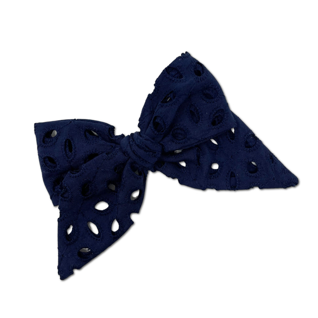 Eyelet Bow, Navy