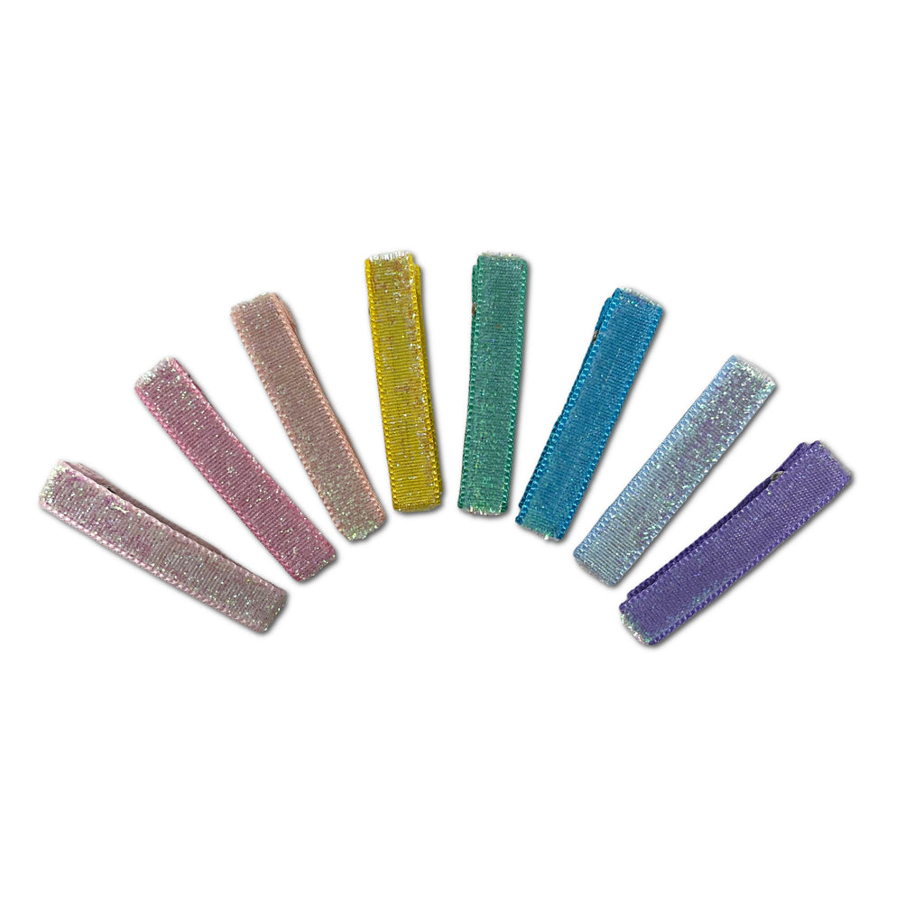 Glitter Velvet Bar Clips, Bundle