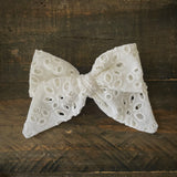 Eyelet Bow, White