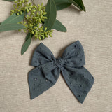 Eyelet Bow, Charcoal