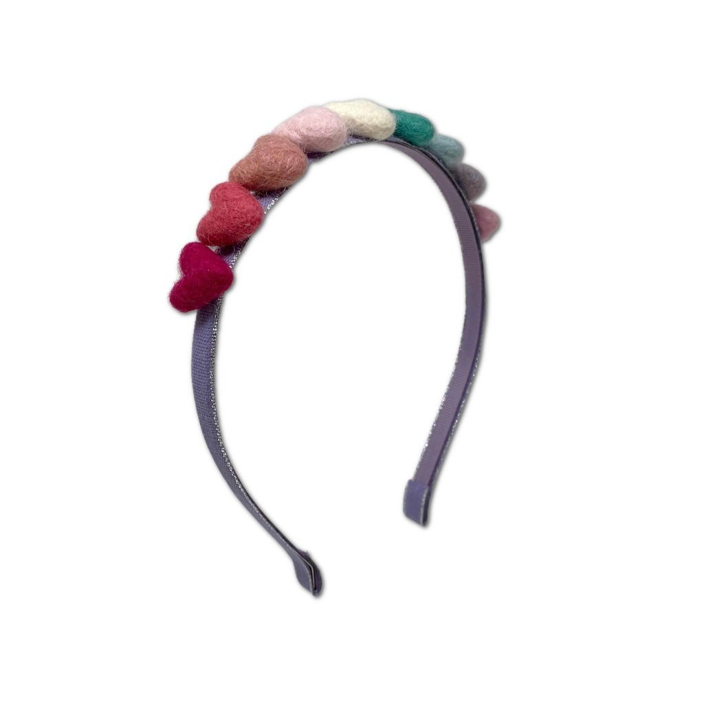 Rainbow Hearts Headband, Purple