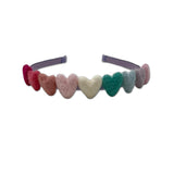Rainbow Hearts Headband, Purple