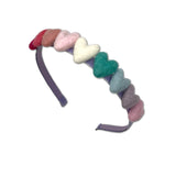 Rainbow Hearts Headband, Purple