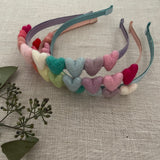 Rainbow Hearts Headband, Pink