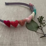 Rainbow Hearts Headband, Purple