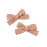 Skinny Ribbon Pigtail Bows, Pink