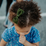 Baby Velvet Bow, Loden