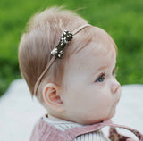 Itty Bitty Bow, Liberty Olive Floral (organic)