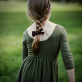 Skinny Ribbon Pigtail Bows, Black