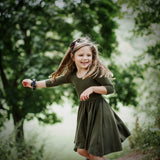 Liberty Bow Headband, Olive/Pink Floral