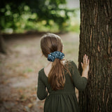 NEW! Scrunchie, Teal Polka Dot