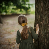 NEW! Scrunchie, Mustard Polka Dot