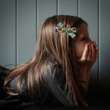 Skinny Ribbon Pigtail Bows, Liberty of London Blue Floral