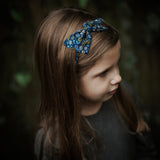 Liberty of London Bow Headband, Blue/Yellow Daisies