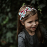 Liberty of London Bow Headband, Red/Cream Floral