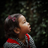 Holiday Plaid Pigtail Bows, Red Plaid