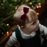 Baby Velvet Bow, Burgundy