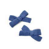 Skinny Ribbon Pigtail Bows, Blue