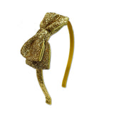 Glitter Bow Headband, Gold