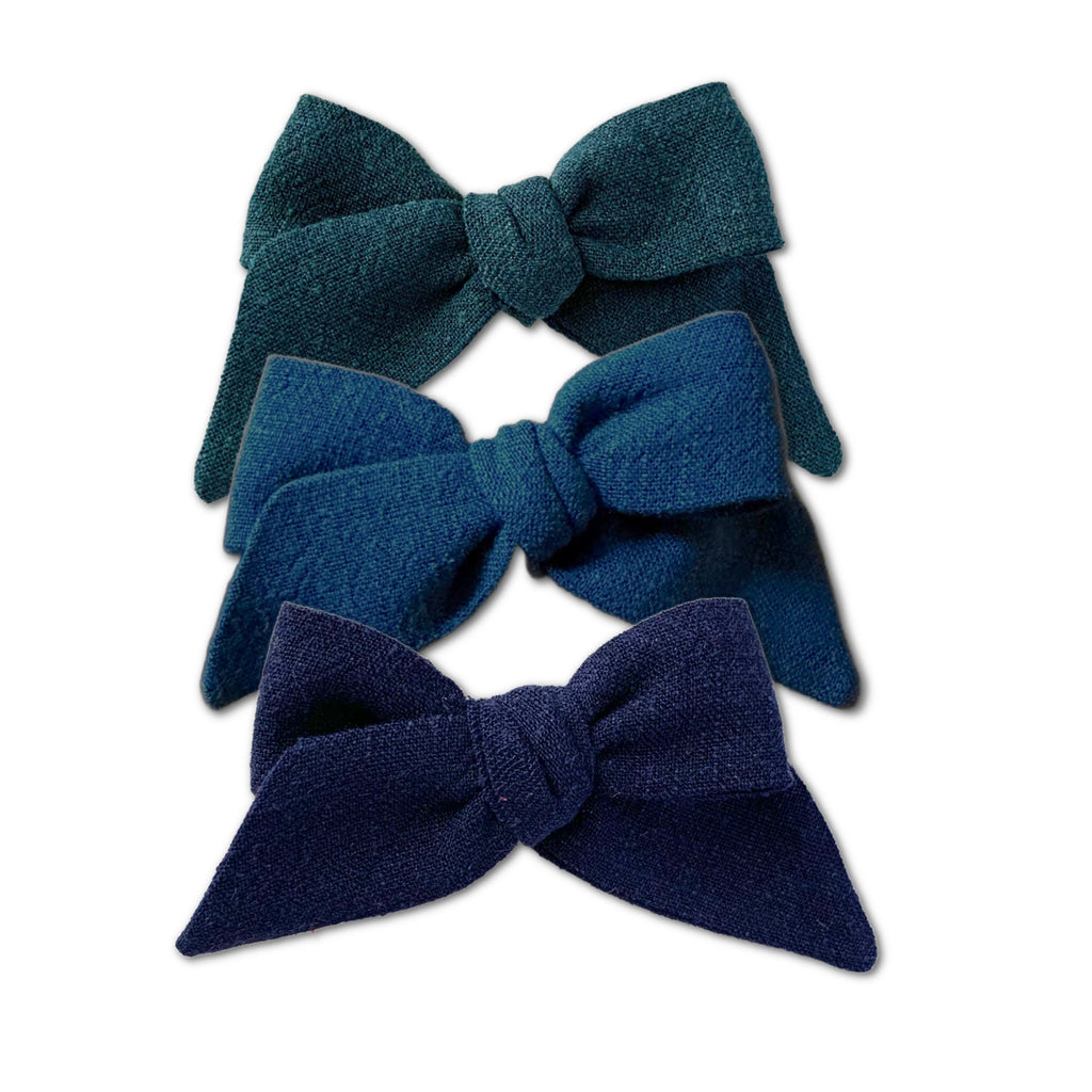 Baby Tied Bows, Blue/Green Bundle Set