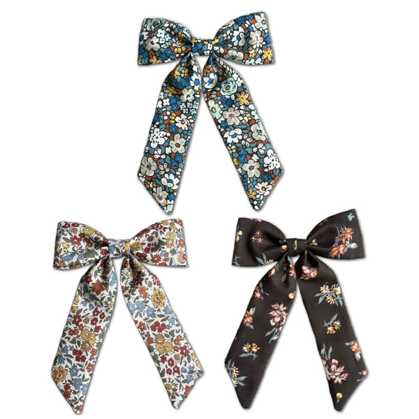 Classic Bow, Liberty of London Blue/Brown Florals Bundle Set