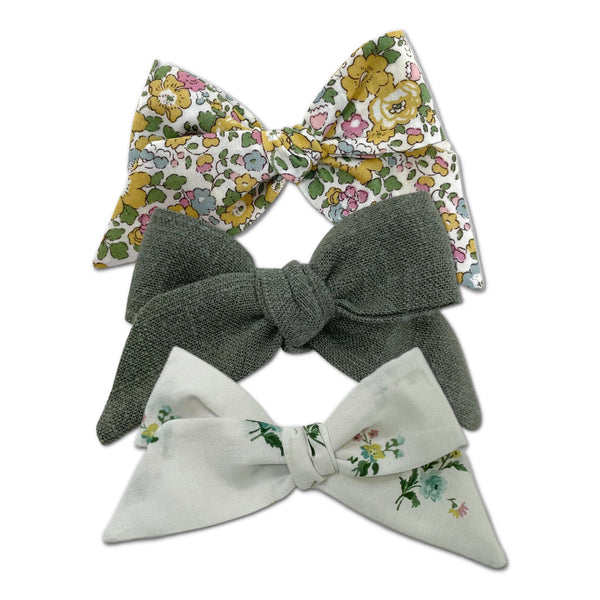 Baby Tied Bows, Olive/Yellow Bundle Set