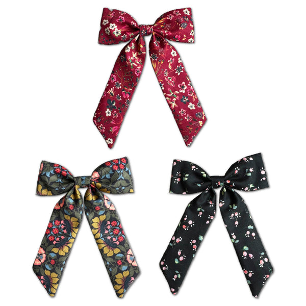 Classic Bow, Liberty of London Burgundy/Olive/Black Florals