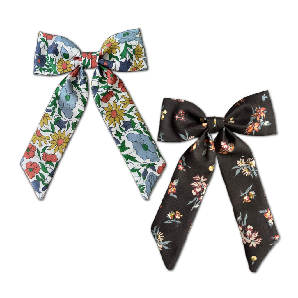 Classic Bow, Liberty of London Blue/Brown Florals Bundle Set