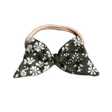 Baby Tied Bow, Liberty Olive Floral (organic)