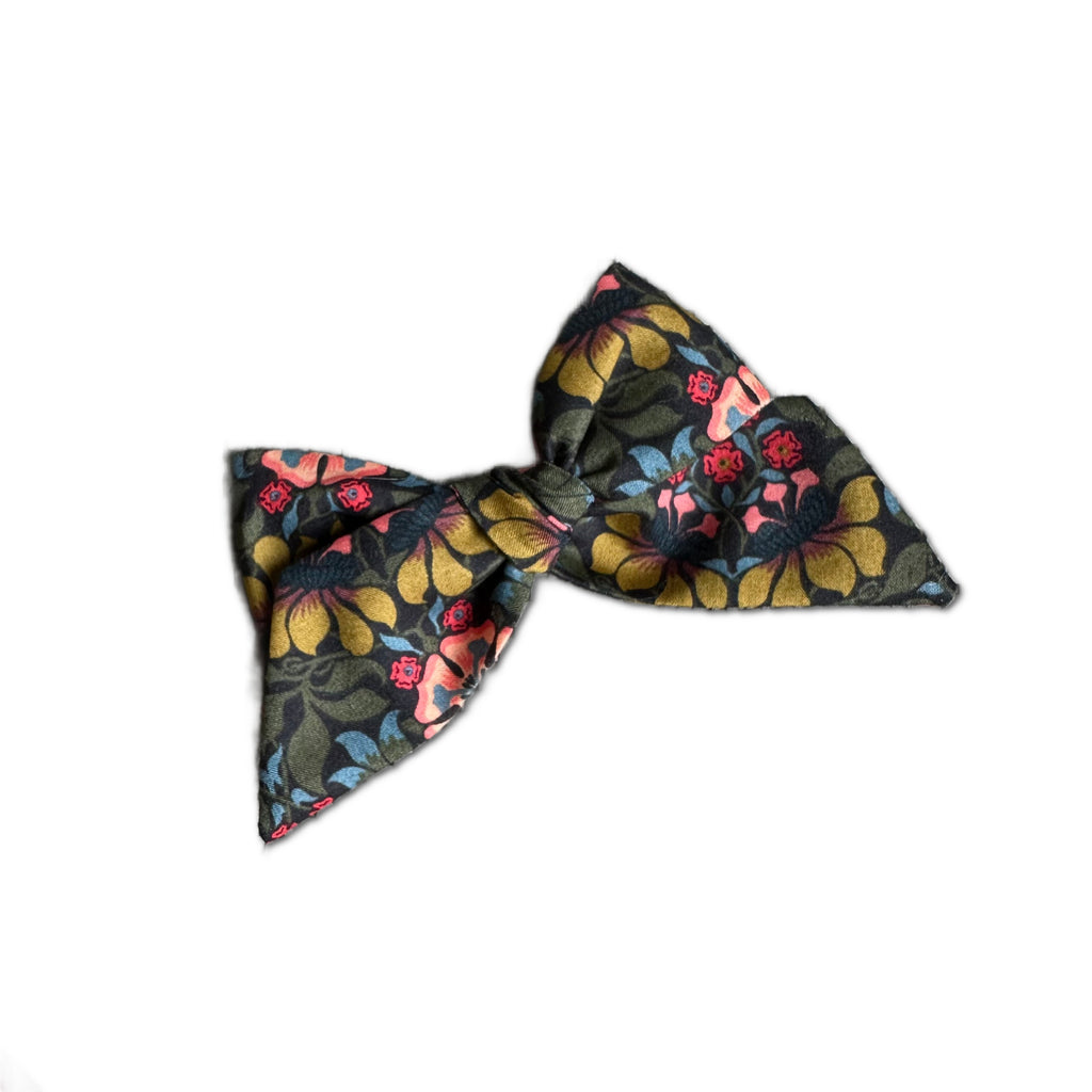 Baby Tied Bow, Liberty of London Olive/Pink Floral