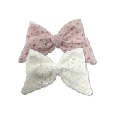 Eyelet Bows, Pink/White Bundle Set