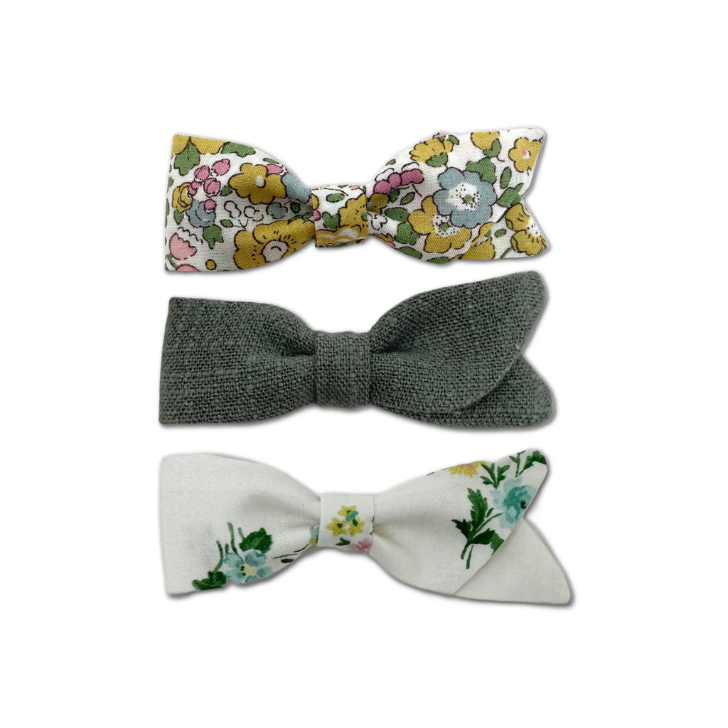 Petal Bows,Olive/Yellow Bundle Set