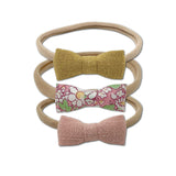 Itty Bitty Bow Baby Headbands, Pink/Yellow Bundle Set