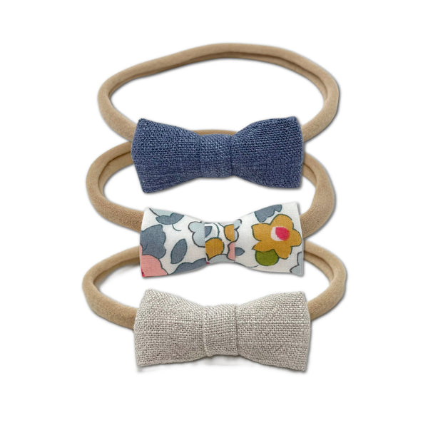 Itty Bitty Bow Baby Headbands, Blue Bundle Set