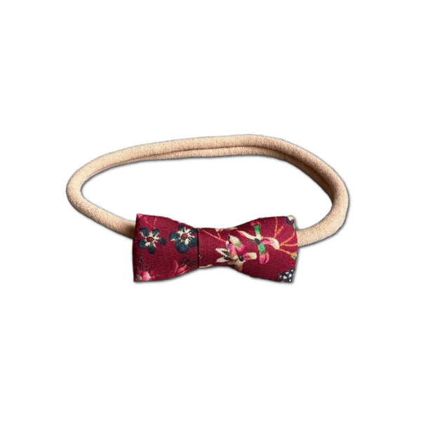 Itty Bitty Bow, Liberty Burgundy Floral