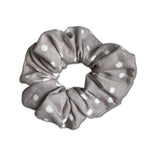 NEW! Scrunchie, Gray Polka Dot