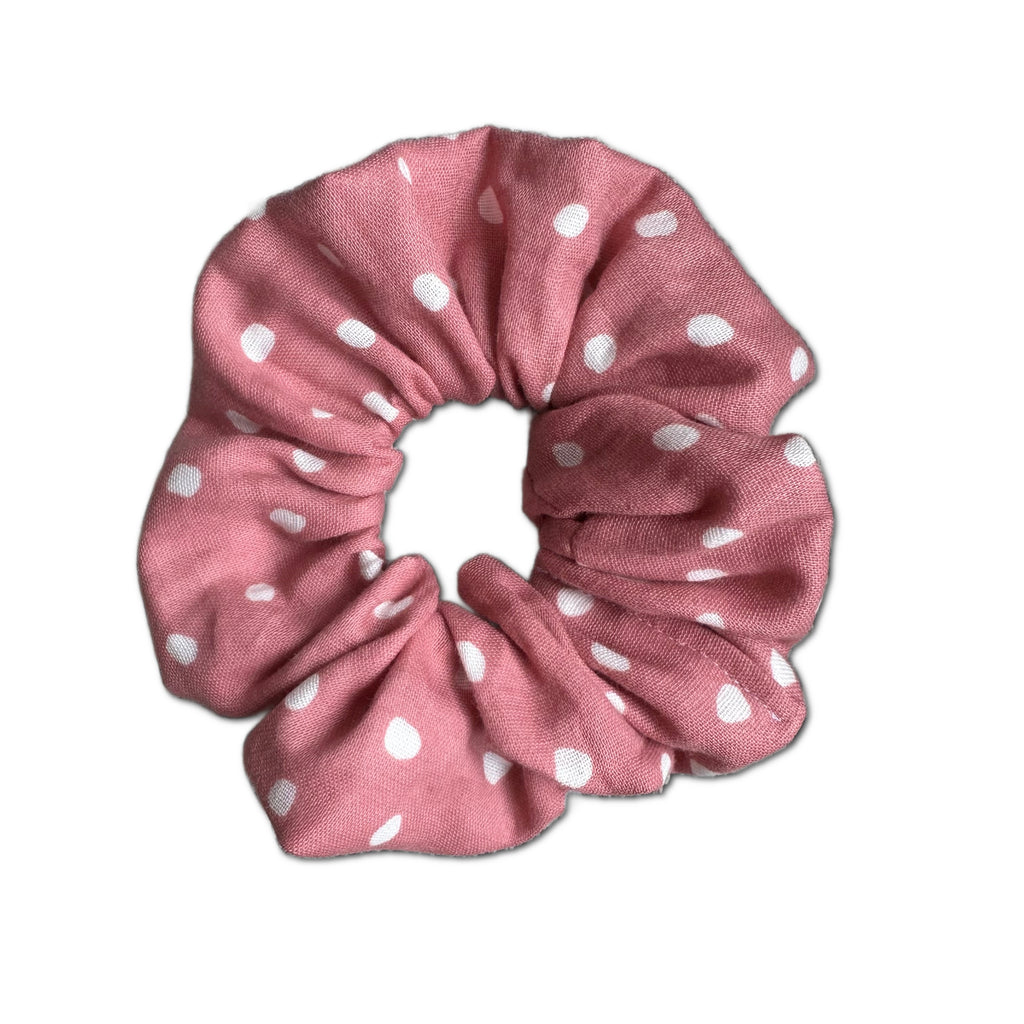 NEW! Scrunchie, Pink Polka Dot