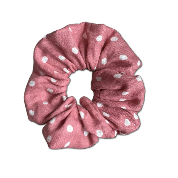 NEW! Scrunchie, Pink Polka Dot
