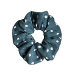NEW! Scrunchie, Teal Polka Dot
