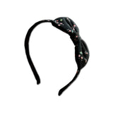 Liberty Bow Headband, Black/Pink Floral