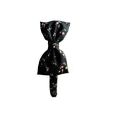 Liberty Bow Headband, Black/Pink Floral