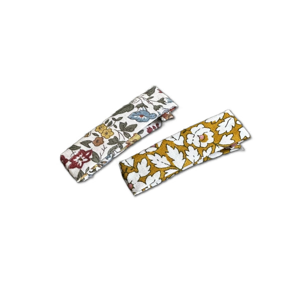Liberty Bar Clips in Mustard/Fall Florals