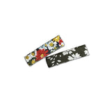 Liberty Bar Clips in Olive/Pink Daisies