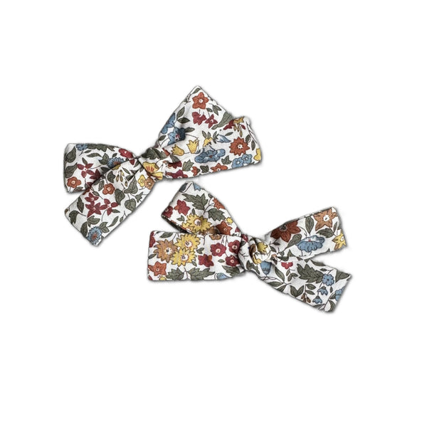 Skinny Ribbon Pigtail Bows, Liberty of London Fall Floral