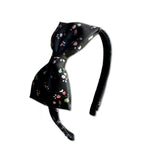 Liberty Bow Headband, Black/Pink Floral