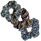 Scrunchies, Liberty of London Blue/Olive Florals Bundle Set
