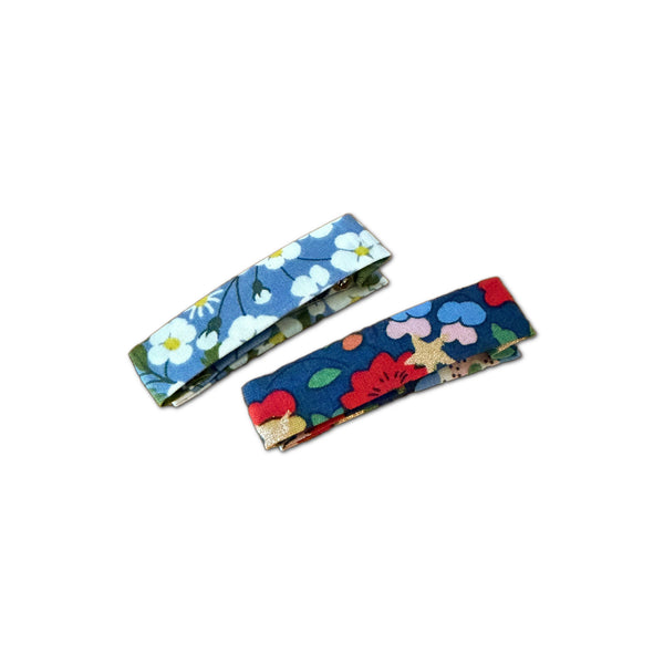 Liberty Bar Clips, Blue Florals