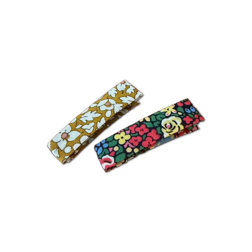 Liberty Bar Clips, Red/Yellow Florals