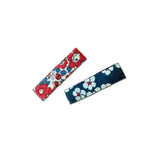 Liberty Bar Clips, Teal/Red Florals