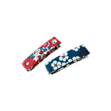 Liberty Bar Clips, Teal/Red Florals
